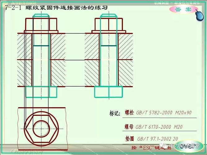螺栓螺帽螺釘緊固件及其連接畫法詳解